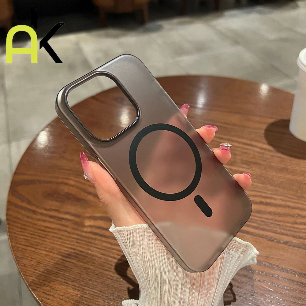 AK หรูหรา Slim PC Matte เคสโทรศัพท์แม่เหล็กสําหรับ iPhone 17 Air 16 15 14 13 12 11 Pro Max 15 Pro Max กันกระแทกปกแข็ง