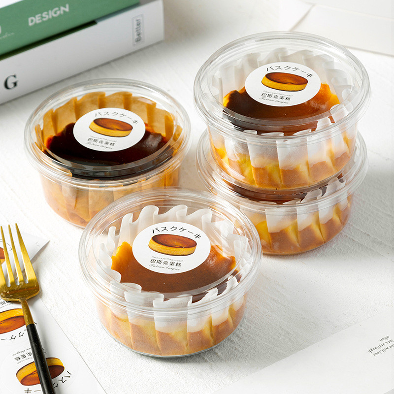 กล่องมูส กล่องชีสเค้กหน้าไหม้ กล่องทรงกลม พร้อมฝาปิด รหัส F117 (4นิ้ว) H1616 (6นิ้ว) แพคละ 20ชุด