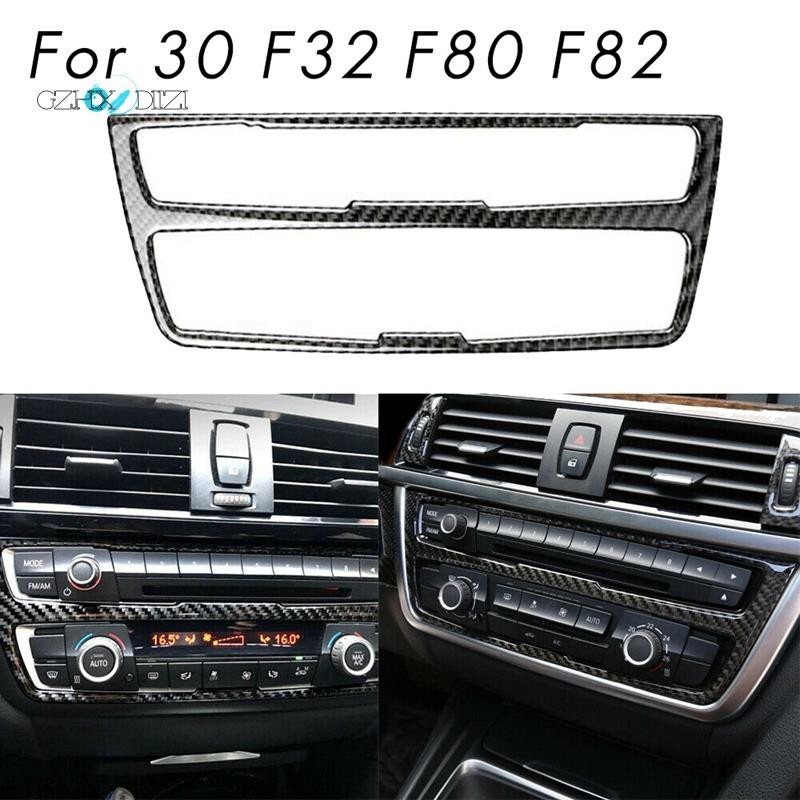 【Gzhxdiizi】กรอบคอนโซลกลาง คาร์บอนไฟเบอร์ AC CD สําหรับตกแต่ง BMW 3 4 Series GT F30 F32 F34 2013 -2019