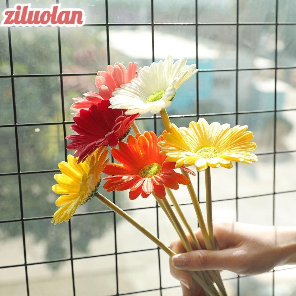 Ziluolan ดอกเยอบีร่าประดิษฐ์ หนัง PU ขนาด 38.5 ซม. สําหรับตกแต่งบ้าน งานแต่งงาน ปาร์ตี้ วันแม่