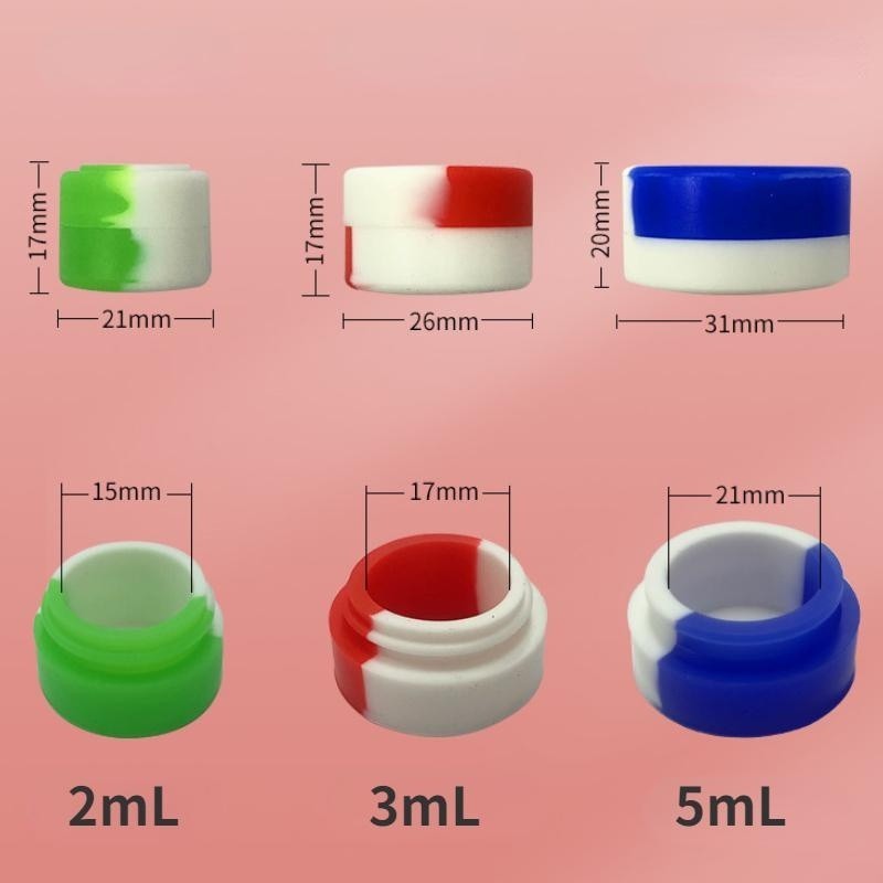 10PCS ซิลิโคนคอนเทนเนอร์ 2ML 3ML 5ML 7ML Jar รูปที่ 2