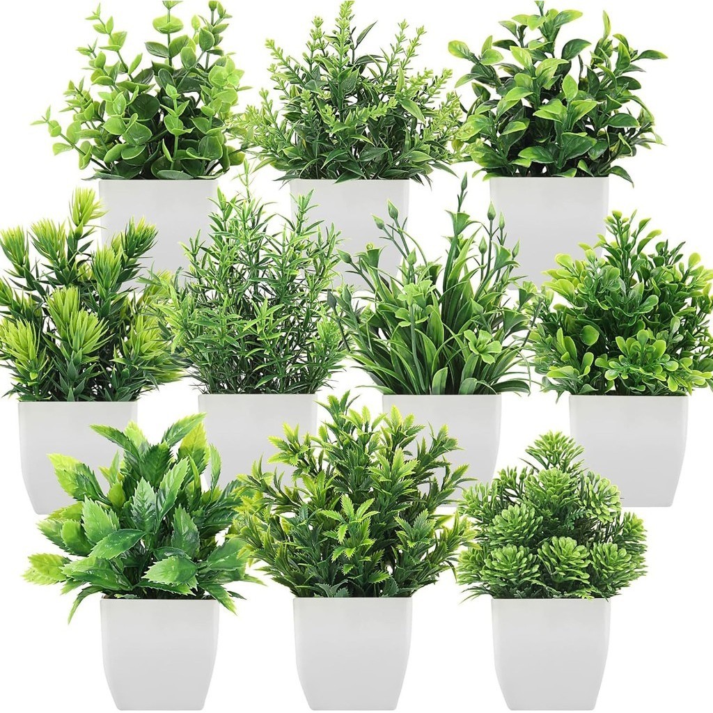 ดอกไม้ปลอม ไม้ประดับ กระถางต้นไม้ประดิษฐ์ ดอกลาเวนเดอร์ ยูคาลิปตัสจําลอง ขนาดเล็ก สีเขียว สําหรับตกแต่งบ้าน