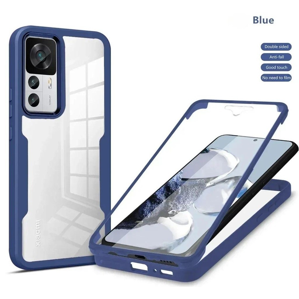 Xiaomi Mi Redmi Note 14 13 13C 13T Pro 5G Lite เคสใส 360 องศา ป้องกันเต็มรูปแบบ เคสแข็ง พร้อมตัวป้องกันหน้าจอ