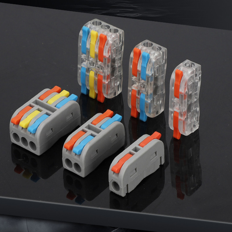 MINI Wire Connectors 2/3 PIN PUSH-in Spring Splicing Terminal Universal CABLE Splitter ไฟ LED Quick BUTT ขั้วต่อไฟฟ้า