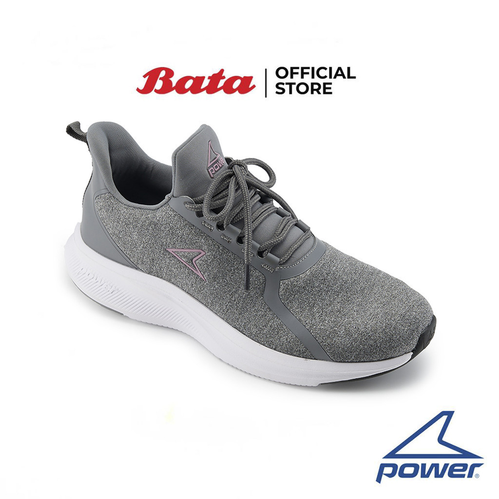 Bata บาจา Power รองเท้ากีฬา รองเท้าวิ่ง แบบผูกเชือก สำหรับผู้หญิง รุ่น Harrow Plus Repel สีเทา รหัส 5182156