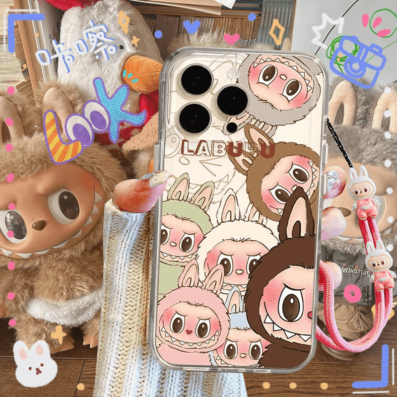 เคส Soft OPPO Realme Note 60 50 C63 C61 C65 C67 C51 C53 C55 C35 C30S C30 C31 C25Y C21Y C21 C15 C12 C25S C25 C20 C11 2021 2020 Narzo 50A 50i Prime 30A N53 Anti-fall Toy Brand POP MART Cute Cartoon BFF Clear TPU 3D Doll Adjusting Lanyard Phone Case TM 05