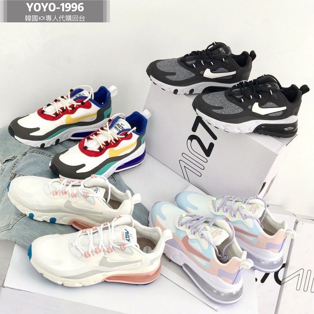 คุณภาพสูง Nike Air Max 270 React Half Palm Air Cushion รองเท้ากันกระแทกกีฬารองเท้าวิ่งน้ําหนักเบารอง