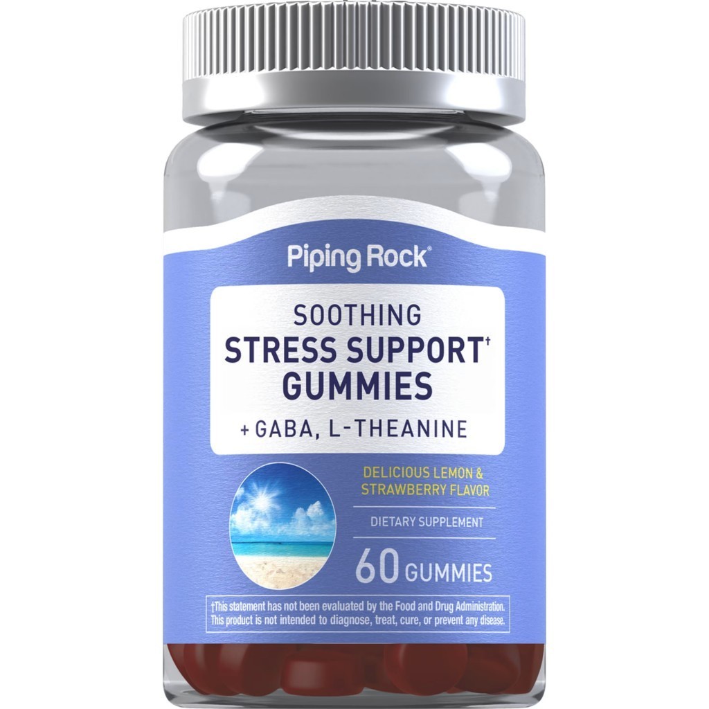 Soothing Stress Support + GABA &amp; L-Theanine Gummies (60กัมมี่) กัมมี่ผ่อนคลาย