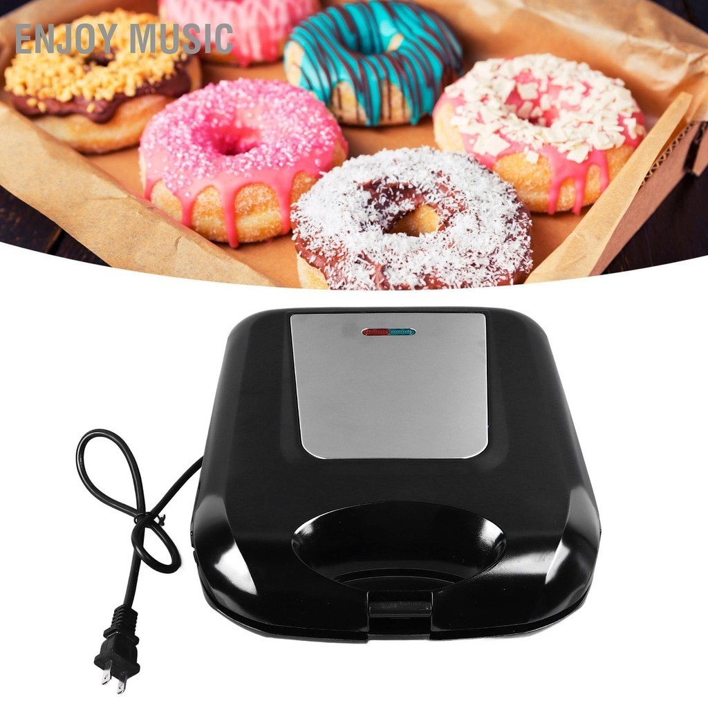 Enjoy Music 1400W Mini Donut Maker เครื่องทำ 16 โดนัท Anti Stick ทำความสะอาดง่ายแพนเค้ก เครื่อง US Plug 110V สำหรับห้องครัว