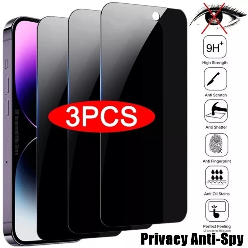 3pcsthe Privacy Screen Protector AppliesiPhone 15 PRO MaxAnti-Spy Glass13 12 11 XS XR 7 8 Plus SE 2022
