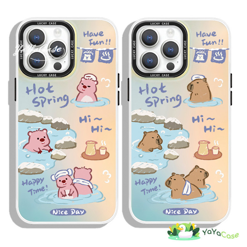 สำหรับ iPhone11 13 CASE For เคสไอโฟน15 14 12 Pro Max X XR XS MAX 7 8 14 15Plus แช่น้ำหมีน้อย รุ่น ขั้นสูง สะท้อนแสง เคส
