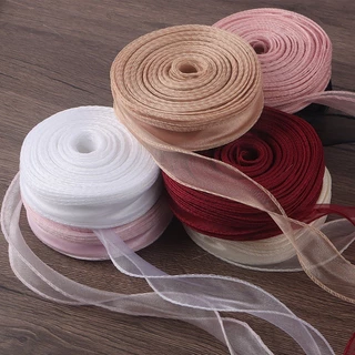 50หลาม ้ วนริบบิ ้ นผ ้ าไหม 40 มม.ซาตินริบบิ ้ น Organza ริบบิ ้ นของขวัญห ่ อ Handmade งานแต ่ งงานวันเกิด Party Decor โบว ์ Diy Craft