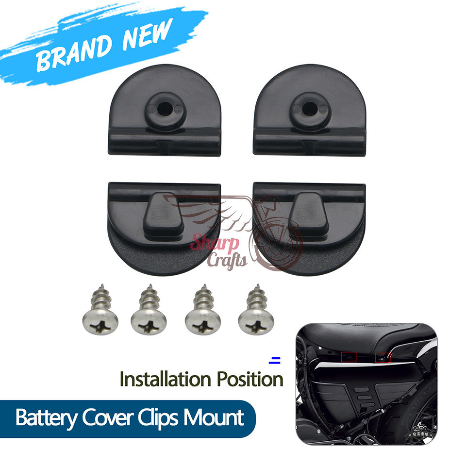 YJ Motorcycle Left Side Covers Button Clips Mount Clamp Battery Fairing Cover Clip For Harley Sportster XL 883 1200 48 7