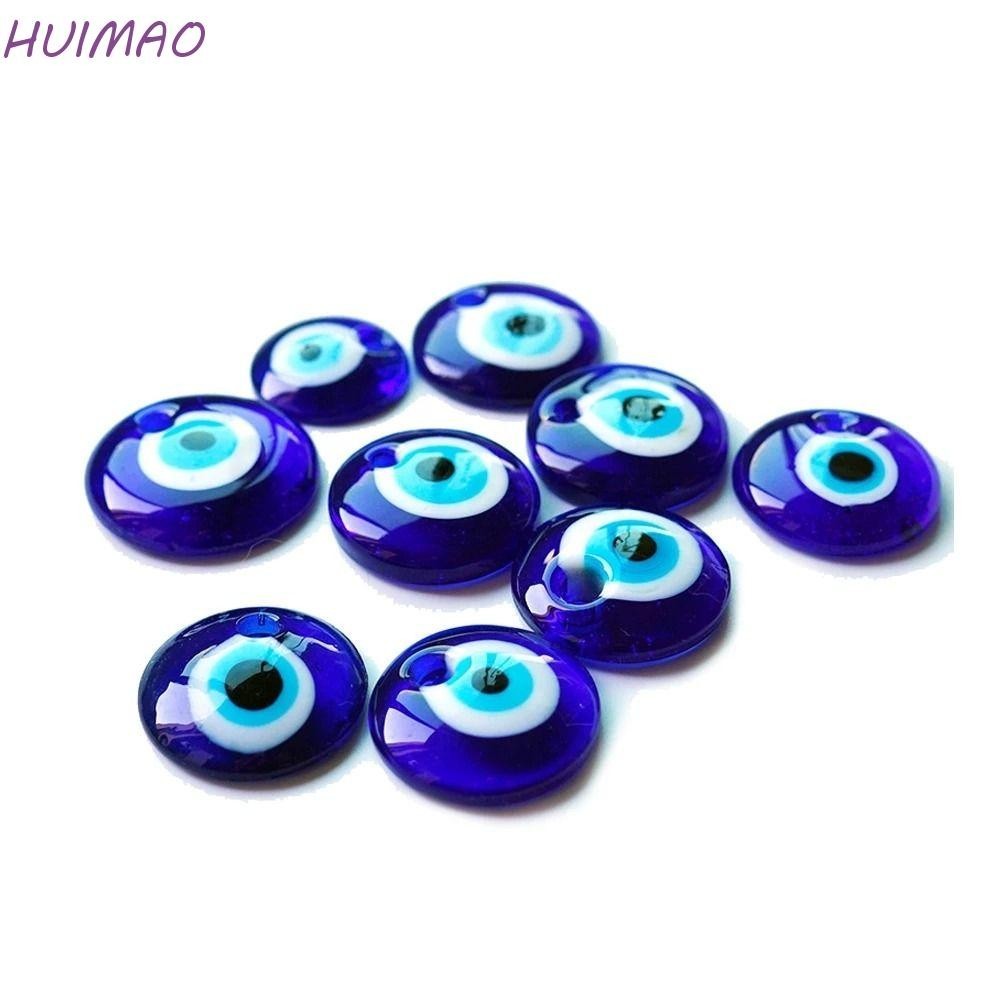Huimao จี ้ ตาสีฟ ้ า , Lucky รอบ Evil Eye Charms ลูกปัด , Vintage คลาสสิก Punk Hip Pop Lucky Blue Eye เครื ่ องประดับของขวัญ