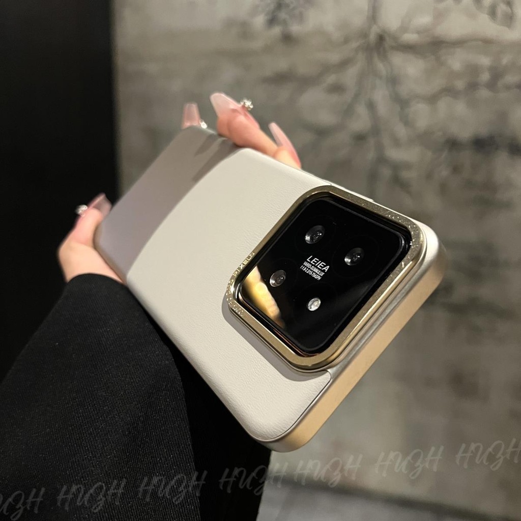 เลนส ์ โลหะ xiaomi 14pro เคสโทรศัพท ์ ใหม ่ Nappa splice case xiaomi14 เคสป ้ องกัน xiaomi 13 anti-drop 13pro