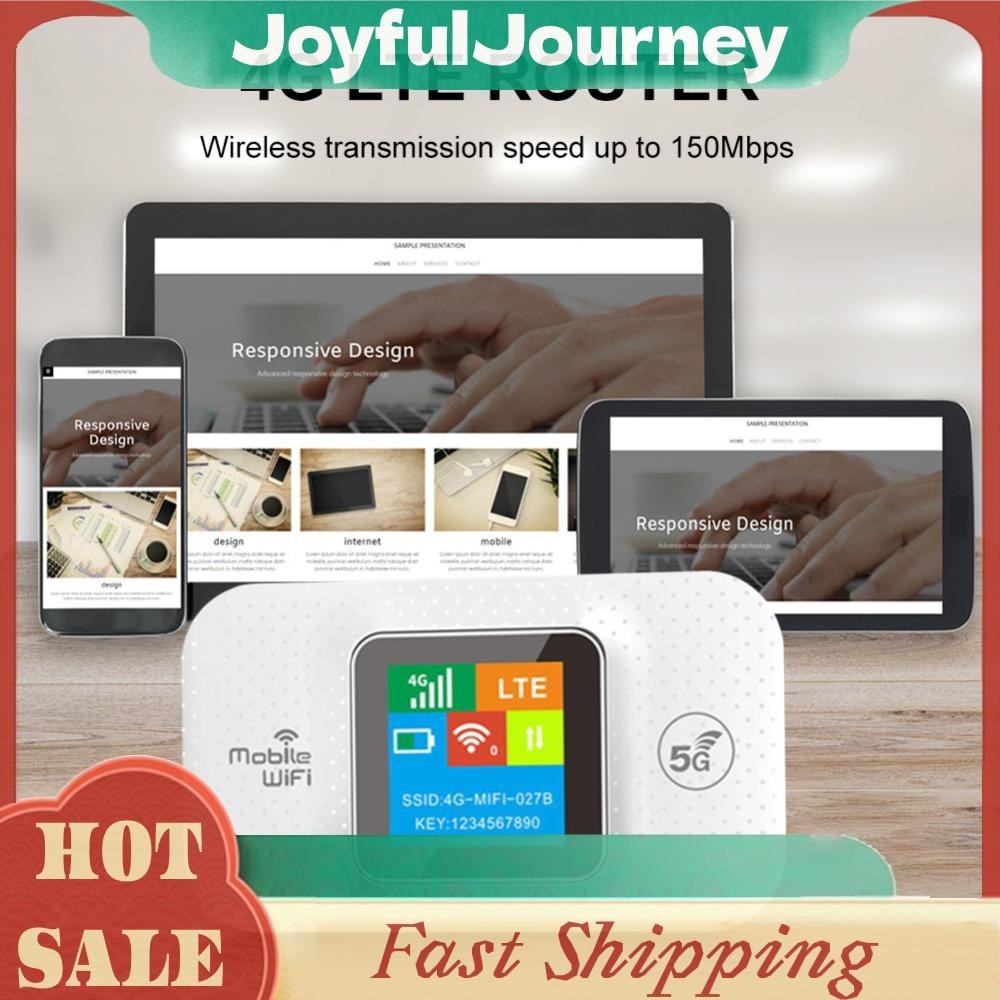 [ Joy ] 4G LTE Mobile Wifi Router พร ้ อมช ่ องใส ่ ซิมการ ์ ด 150Mbps Pocket Wifi Hotspot สําหรับรถยนต ์