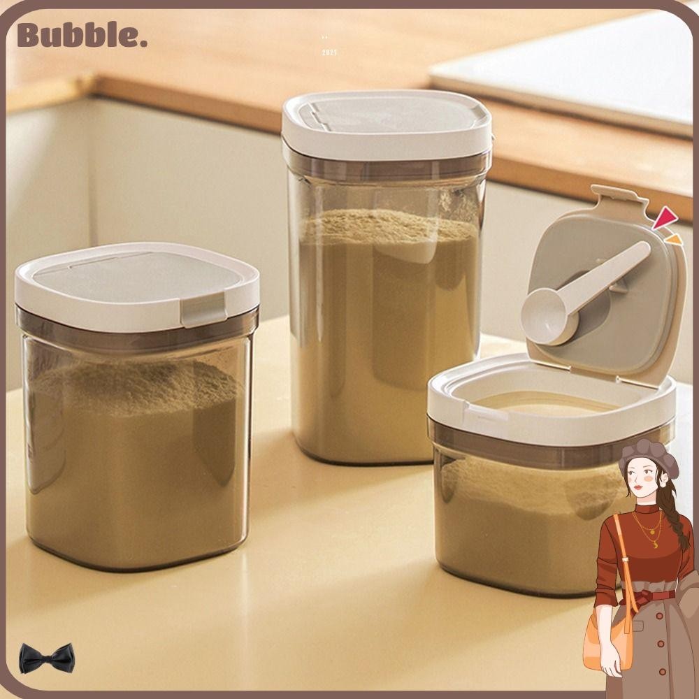 Bubble Milk Powder Jar Storage , Reusable BPA Free Airtight Container , Anti UV Free Scraper ช ้ อนภาชนะบรรจุอาหาร
