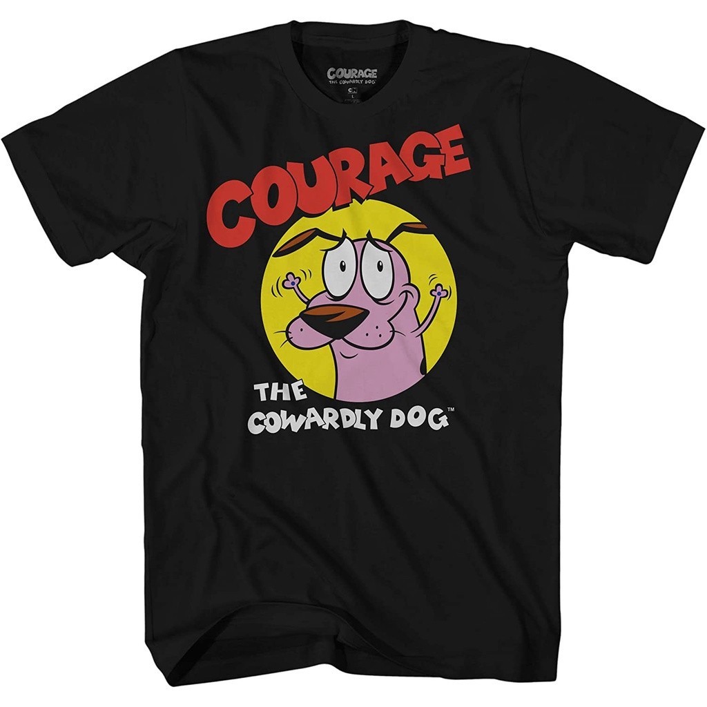 Adult Cartoon Network courage the cowardly dog graphic cotton t-shirt for men S-5XL