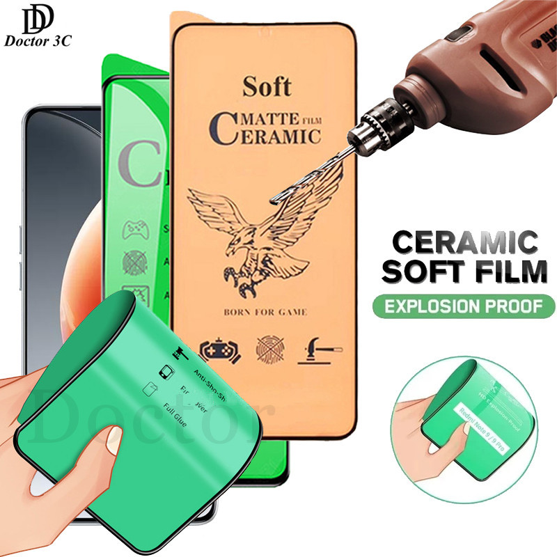 เซรามิค Matte Glass ฟิล์มเต็มจอสําหรับ Tecno Camon 30 20s 19 18 17 16s 15 12 Pova 6 5 Pouvoir 4 Neo 