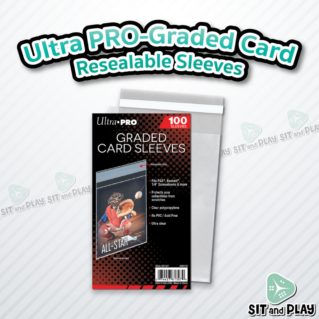 Ultra Pro - Graded Card Resealable Sleeves ( 100 ซอง ) ซองใส แถบกาว สำหรับการ์ดเกรด PSA , Beckett