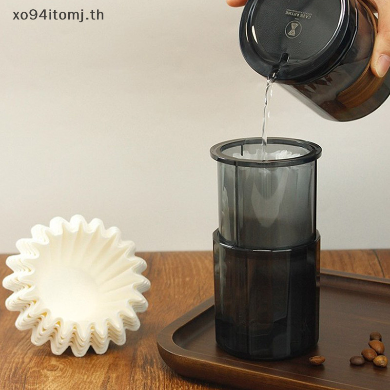 Xotomj Wave Coffee Dripper Crystal Eye Pour Over Coffee Filter 1-2 ถ ้ วยเครื ่ องชงกาแฟแบนด ้ านล ่ างเพิ ่ ม Uniformity TH