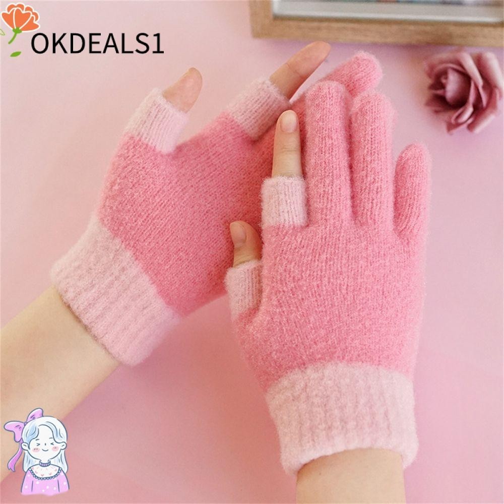 Dealshop ถุงมือหน้าจอสัมผัส ยืดหยุ่น หนา อบอุ่น แฟชั่นฤดูหนาว สําหรับผู้ชาย และผู้หญิง