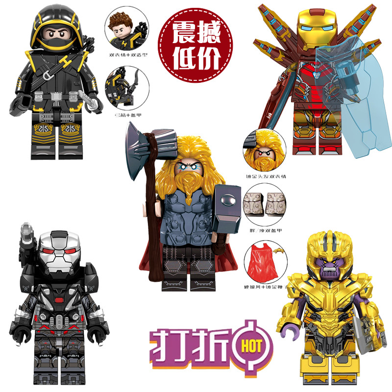 Avengers Building Blocks Iron Man การศึกษาประกอบ Minifigures เข ้ ากันได ้ กับ Lego Thanos Thor Marvel ของเล ่ นเด ็ ก JF9R