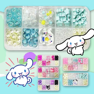 ประดับด้วยลูกปัดมือ DIY Sanrio🔥🔥ชุดร้อยลูกปัด Kuromi เซ็ตลูกปัด ชุดลูกปัด diy พร้อมอุปกรณ์ อุปกรณ์เสริมผมหญิงสาว