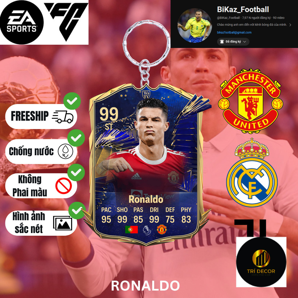 PLAYER พวงกุญแจ - MANCHESTER UNITED TRI DECOR SHOP