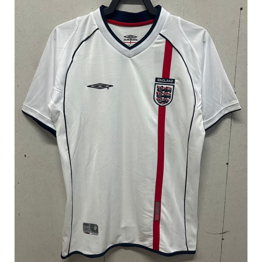 2002 England Home Vintage Short Sleeve Jersey S-XXL Men 'S Soccer Jersey Quick Dry Sports Jersey AAA