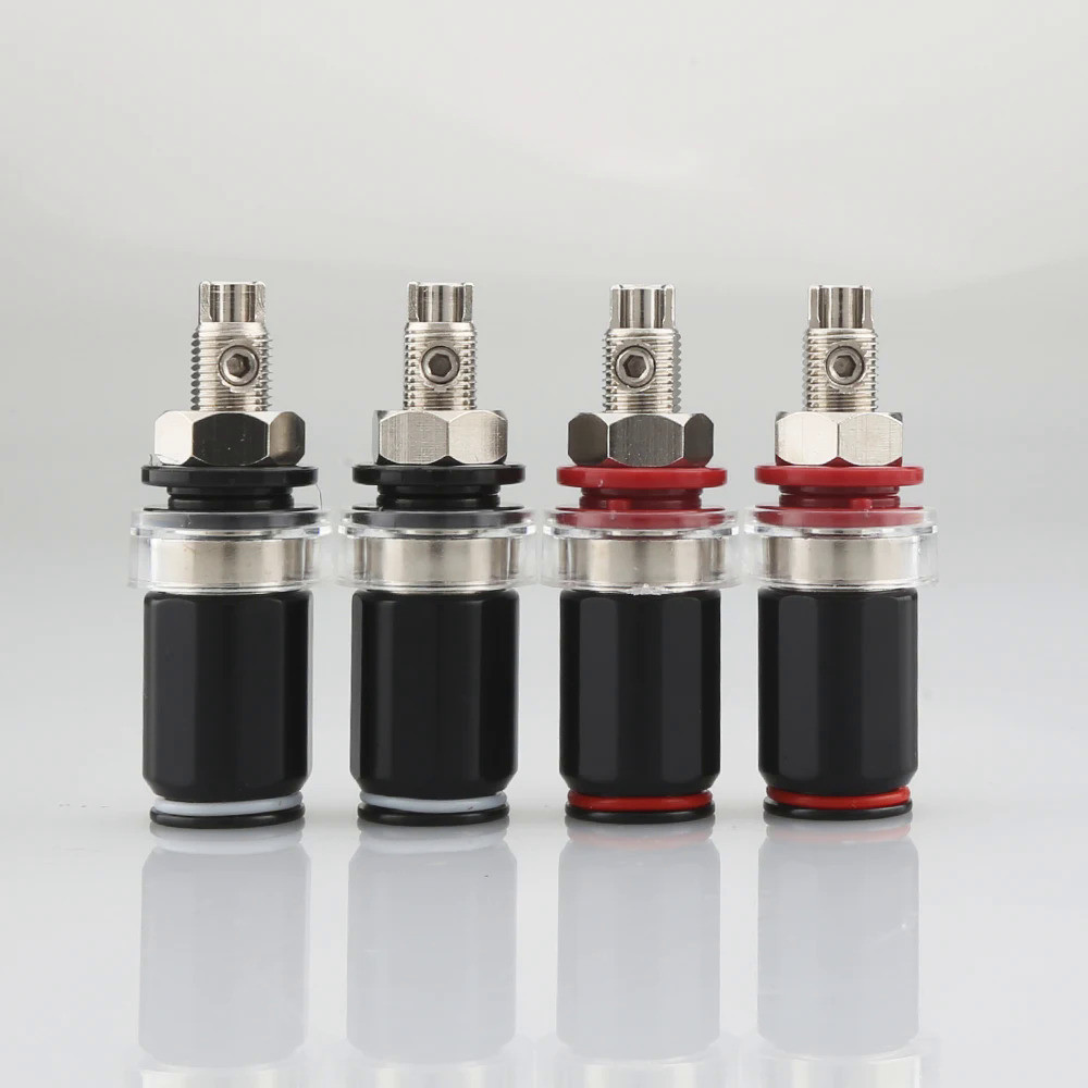 4pcs ST650R/ST650G ทองโรเดียมชุบไฮไฟเครื ่ องขยายเสียงลําโพงเทอร ์ มินัลผูกโพสต ์ ซ ็ อกเก ็ ต 45 มม .