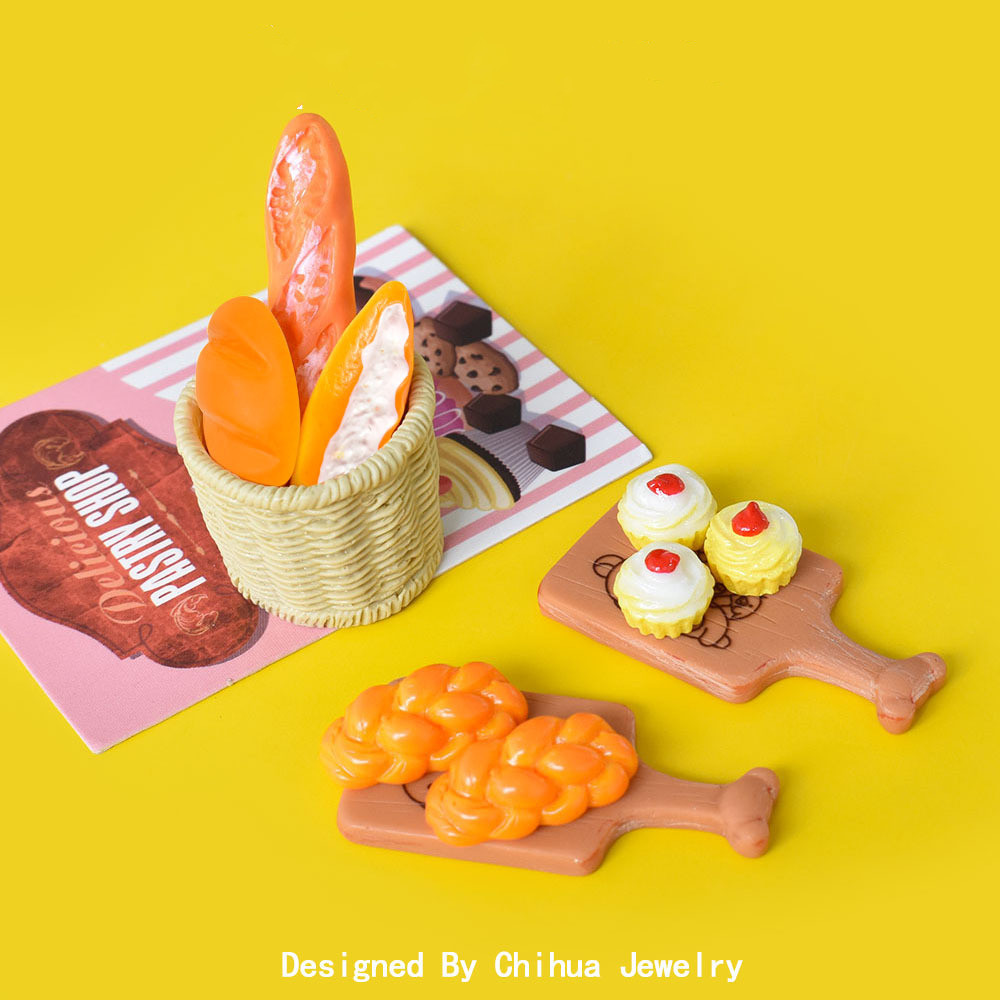 สนุกอาหารของเล ่ น Miniature ขนมปังจํานวนมากรุ ่ นครีมกาวโทรศัพท ์ DIY เรซิ ่ นอุปกรณ ์ เสริมเครื ่ องประดับ Handmade วัสดุ