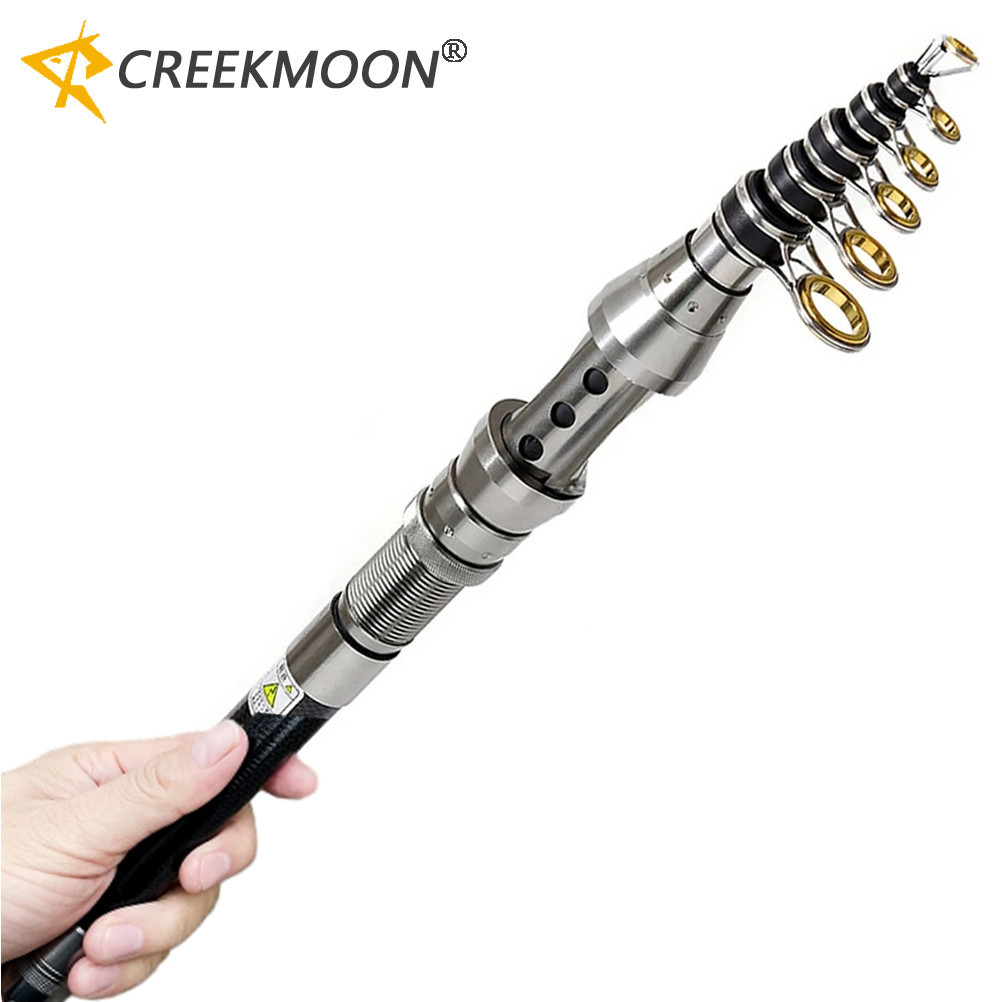 ตกปลาทะเล Lure Rod คาร์บอนไฟเบอร์ Telescopic Spinning ปลาคาร์พ Feeder เหยื่อ Rods 2.4 M 2.1 M 1.8 M 