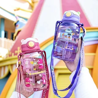 (พร้อมส่ง!) กระติกน้ำเด็ก ไปโรงเรียน ขวดน้ำน่ารัก แบบหลอดดูด หลอดเด้ง พกพาสะดวก✨✨