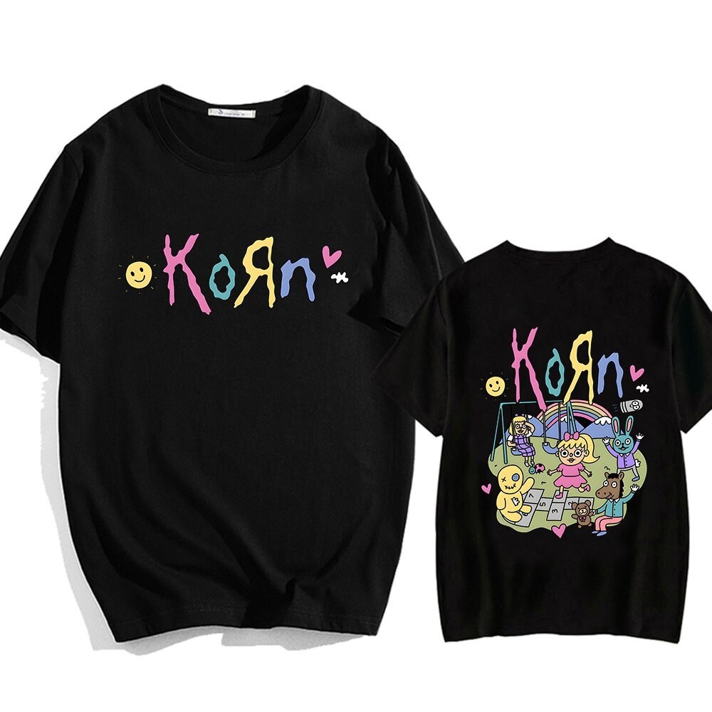 Korn Korn เสื้อยืด Mens ผ้าฝ้ายแขนสั้น Casual Tshirt เพลง Band แฟน Tees เสื้อ Unisex 2024