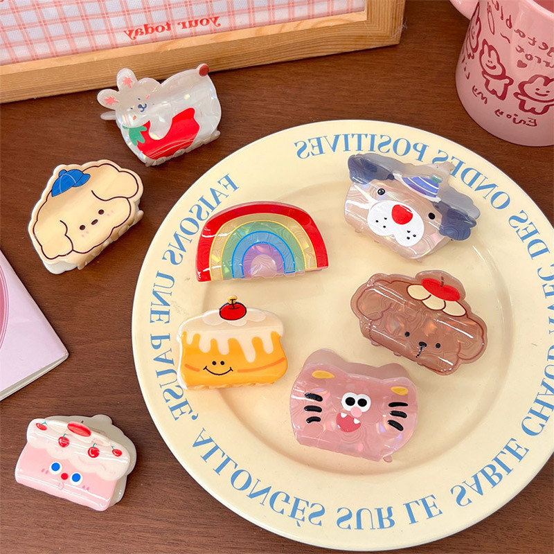 Ins น ่ ารักการ ์ ตูนคลิปผม Creative Rainbow ผมคว ้ าคลิปผมหวาน Pins Photo Props วันหยุดของขวัญ