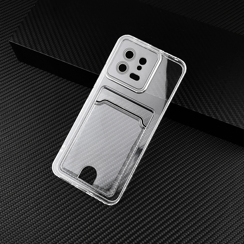 หรูหราผู้ถือบัตรกระเป๋าใสสําหรับxiaomi Mi 14T 13 13T 12S 12 12T 11T Pro 11 Lite 5G NE 12X Civi 2 Civi2 Clear TPUกันกระแทกปกหลัง