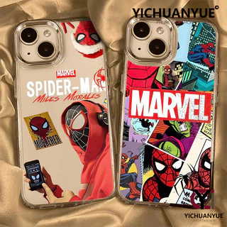 สำหรับ iPhone 11 13 12 14 15 16 pro Max XR Xsmax 6 7 8 14 15 16 Plus SE 2020 สไปเดอร์ เคสไอโฟนเคสใสกันกระแทกเคสซิลิโคน