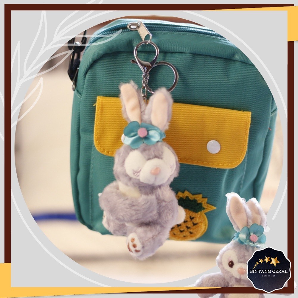 BC Stella Lou ของเล่นตุ๊กตาสีม่วงพวงกุญแจจี้เด็กน่ารัก Rantai Kunci Disney Stella Lou Comeal Gebu Ha