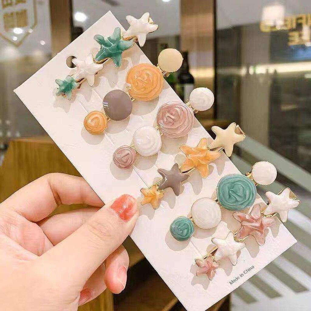 123พร้อม🥇 กิ๊บติดผม กิ๊บ ดาว หัวใจ สีสวย สดใส แพ็ก 2 ชิ้น