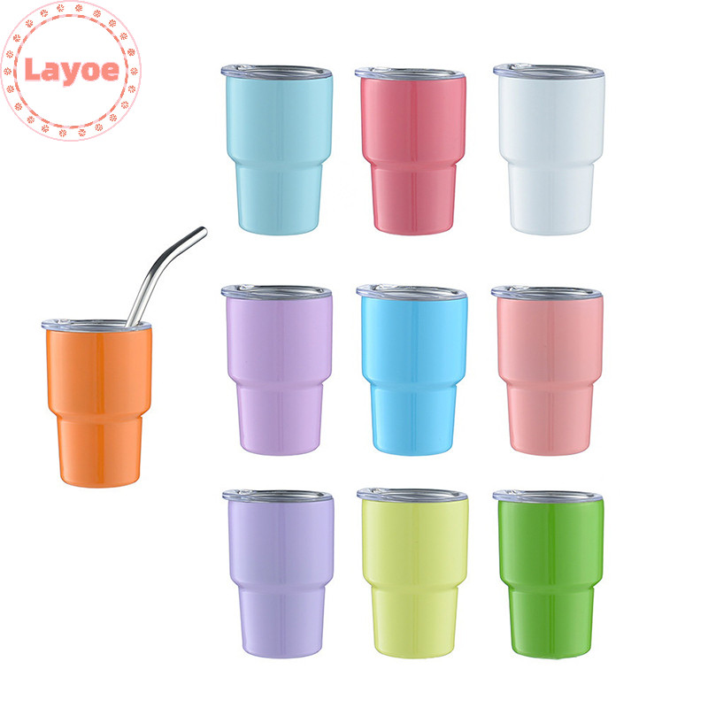 Layoe MIni 3 Oz Tumbler สูญญากาศไวน ์ วิสกี ้ ถ ้ วยฉนวนถ ้ วยกาแฟสแตนเลสฟางแชมเปญ Party ของขวัญถ ้ วย TH