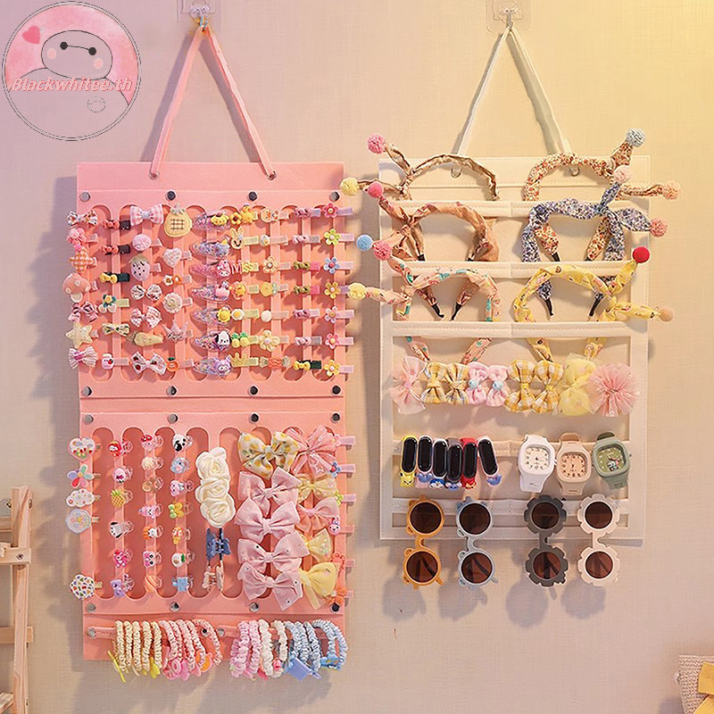 Bwhte ผม Bows Organizer แขวนผนังขนาดใหญ ่ ความจุผู ้ ถือคลิปผมแขวนประหยัดพื ้ นที ่ อุปกรณ ์ เสริมสําหรับ Girl Room .