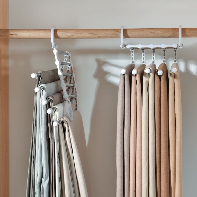 KTHOME ปลีก/ส่ง ไม้แขวน 5 ช่อง แขวนกางเกงและเสื้อ ราวพาด แข็งแรง ทนทาน รับน้ำหนักได้
