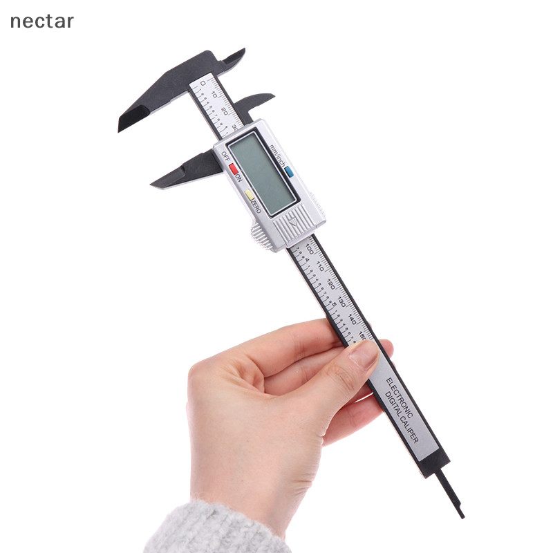 Tar เครื่องมือวัดไมโครมิเตอร์ไม้บรรทัดดิจิตอล 150 มม.อิเล็กทรอนิกส์ Digital Caliper คาร์บอนไฟเบอร์ Dial Vernier Caliper Gauge N