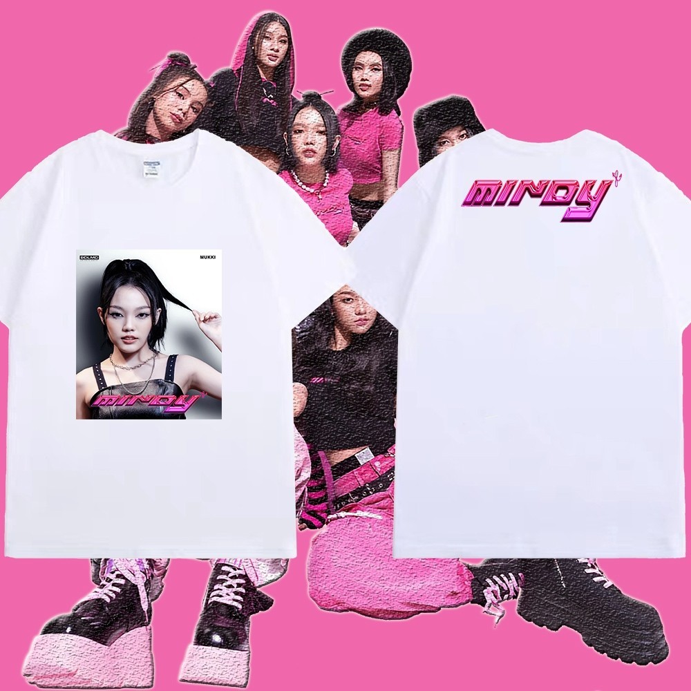 เสื้อวง Mindy Casual เสื้อพิมพ์ลาย Girl Group Shirt Round Neck ผ้าบาง ระบายอากาศได้ S-5XL （H O เครื่