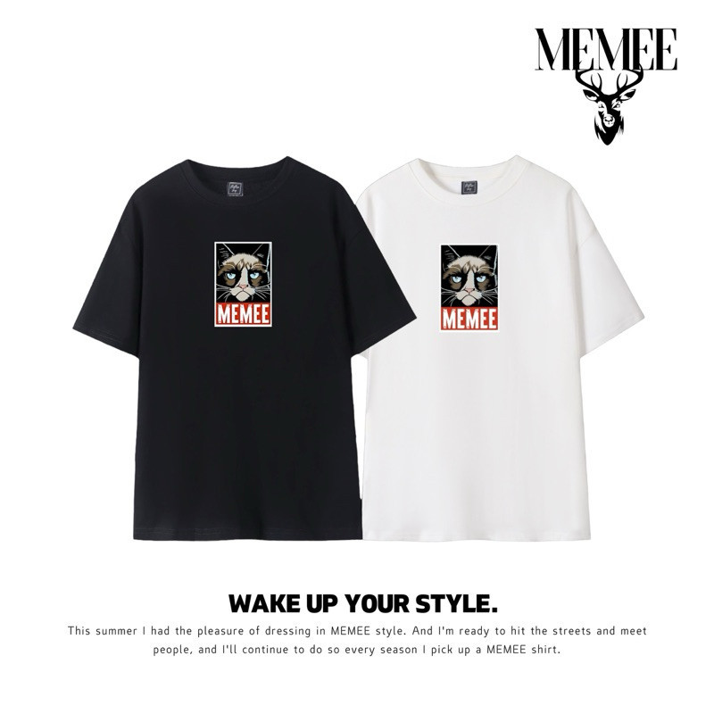 S-5XL MEMEE ~ Cotton Usaแท้ ทรงสวย ผ้านุ่ม ใส่สบาย (แมวMemee)