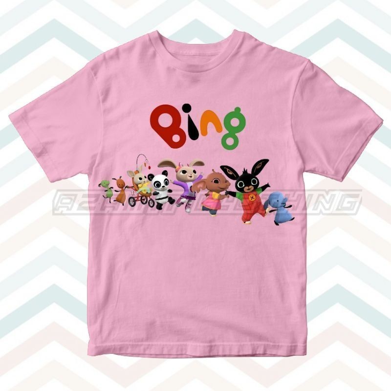 เสื้อยืดเด็ก เสื้อยืด พิมพ์ลายภาพยนตร์แอนิเมชั่น BING FREE Name Of BING AND FRIENDS สําหรับเด็กผู้ชาย และเด็กผ 100-150cm