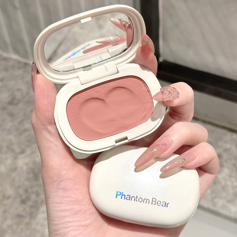 Phantom Bear 6 สี Blusher แต่งหน้า Palette Mineral Red Rouge กันน้ํายาวนานครีมธรรมชาติ Cheek Tint Blush เครื่องสําอาง NO.PB186