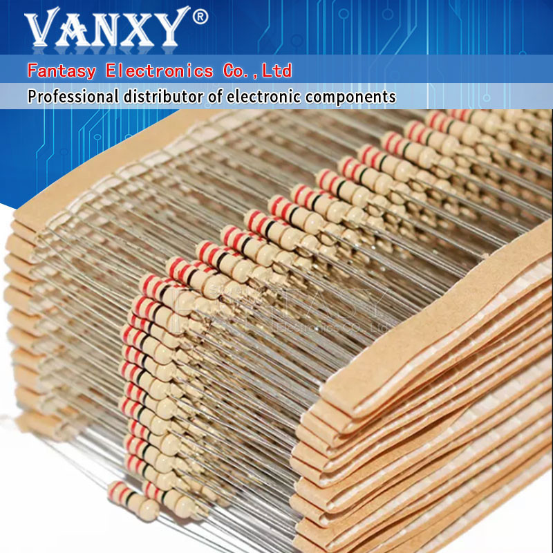 50pcs 1W ตัวต้านทานฟิล์มคาร์บอน 5% 1R ~ 10M 10R 100R 220R 330R 470R 1K 2.2K 3.3K 4.7K 10K 22K 47K 100K 1M 10 100 220 330 470 โอห์มอิเล็กทรอนิกส์ส่วนประกอบ