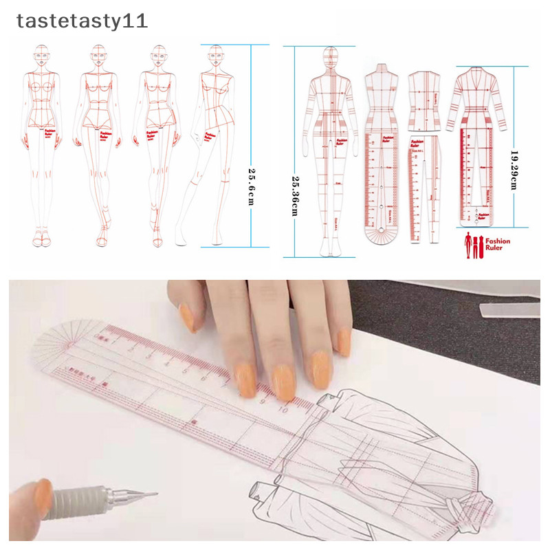 Ta Women Fashion Drawing Ruler Figure Template for Illustration Sketch Template TH